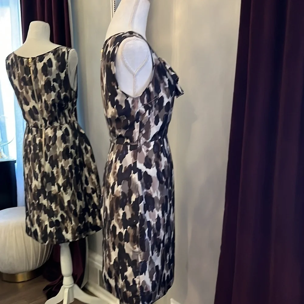 Kate Spade Black and White Watercolor Sheath Dress Size 8